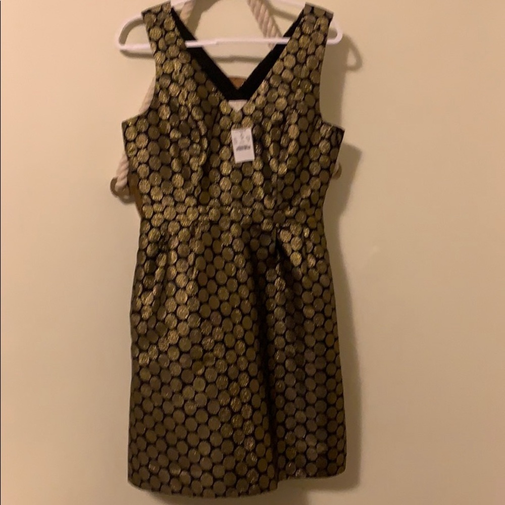 JCrew Gold Polka Dot Dress